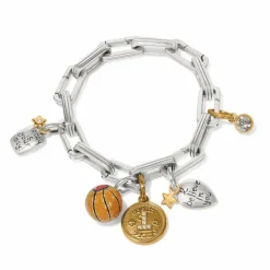 Brighton ABC Basketball Charm Silver-Orange Discount