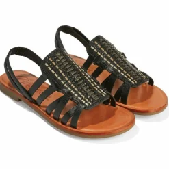 Brighton Adella Flat Sandals Black Outlet