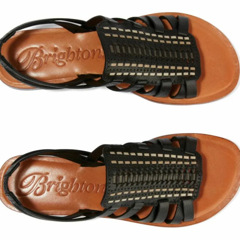 Brighton Adella Flat Sandals Black Outlet
