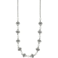 Brighton Alcazar Amor Pearl Necklace Silver-Pearl Sale