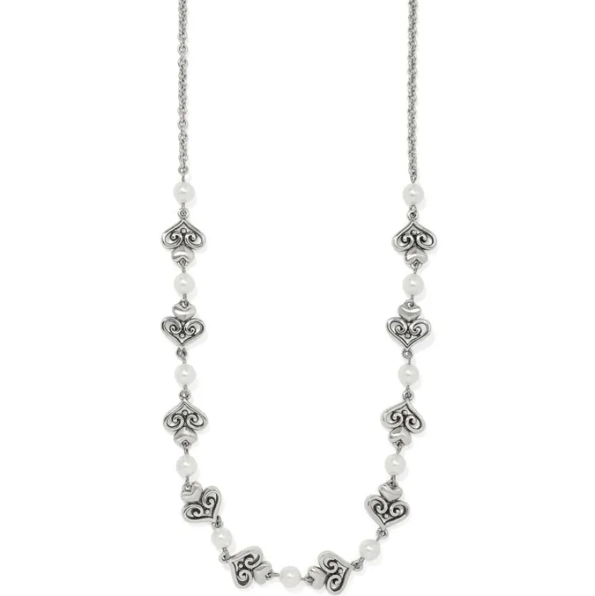 Brighton Alcazar Amor Pearl Necklace Silver-Pearl Sale