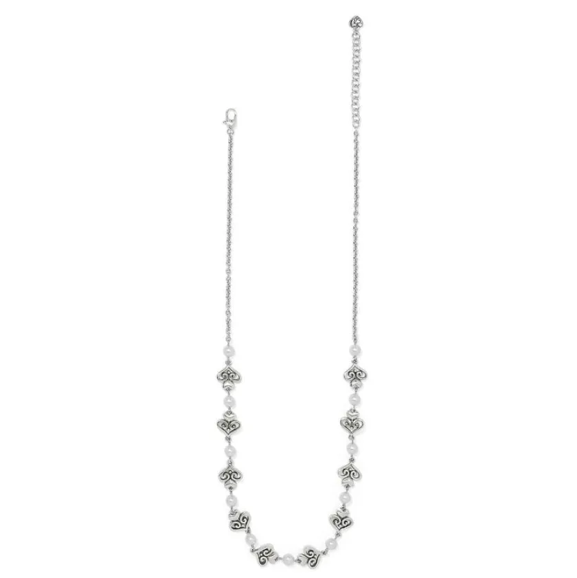Brighton Alcazar Amor Pearl Necklace Silver-Pearl Sale