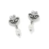 Brighton Alcazar Amor Pearl Post Drop Earrings Silver-Pearl Hot