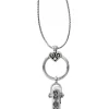 Brighton Alcazar Charm Badge Clip Necklace Silver Hot