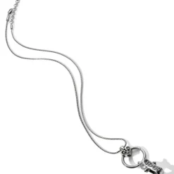 Brighton Alcazar Charm Badge Clip Necklace Silver Hot