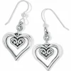 Brighton Alcazar Duet Heart French Wire Earrings Silver Outlet