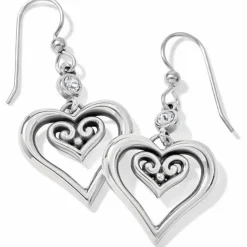 Brighton Alcazar Duet Heart French Wire Earrings Silver Outlet