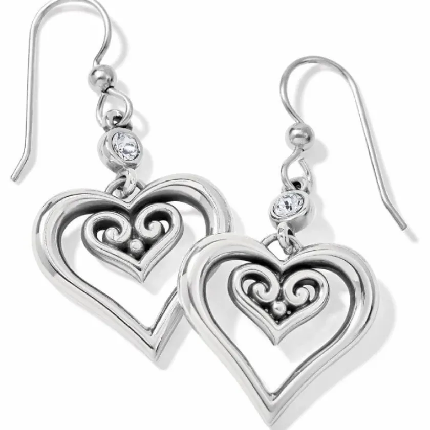 Brighton Alcazar Duet Heart French Wire Earrings Silver Outlet