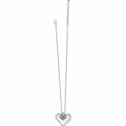 Brighton Alcazar Duet Heart Necklace Silver Clearance