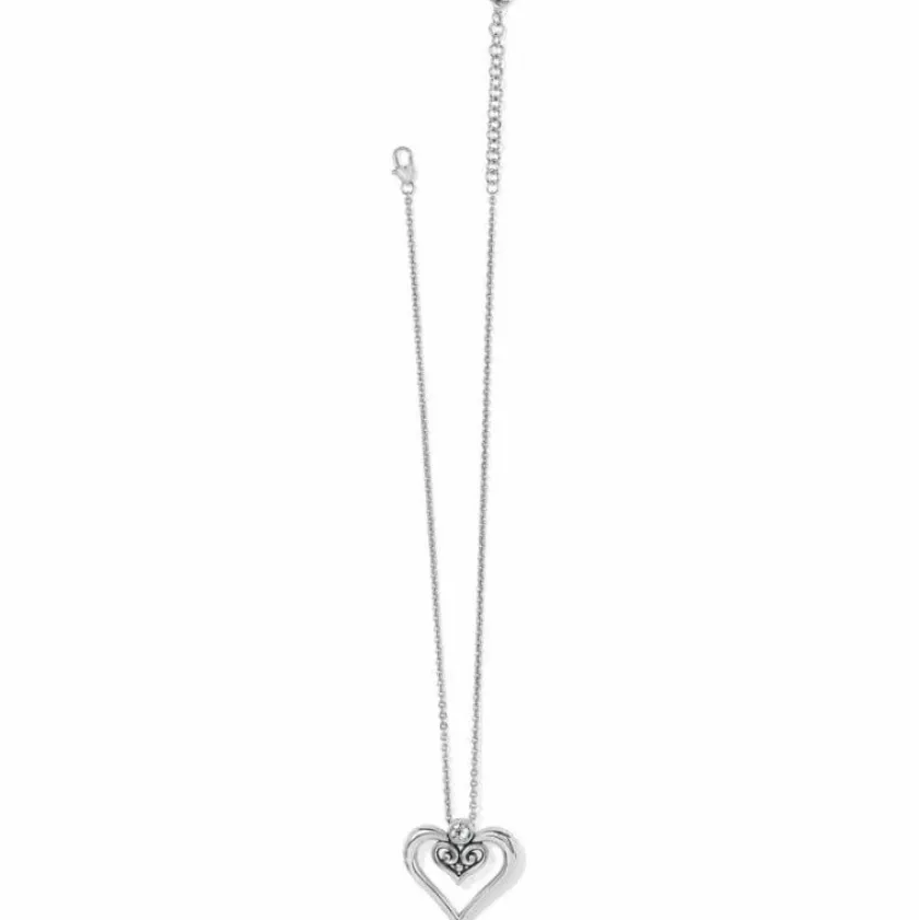Brighton Alcazar Duet Heart Necklace Silver Clearance