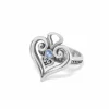 Brighton Alcazar Heart Glint Ring Silver-LightSapphire Sale