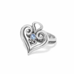 Brighton Alcazar Heart Glint Ring Silver-LightSapphire Sale
