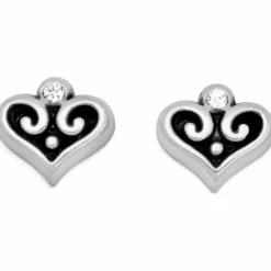 Brighton Alcazar Heart Mini Post Earrings Silver Discount
