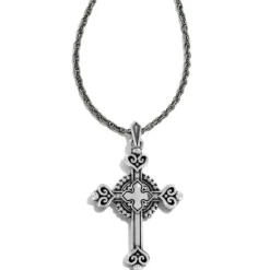 Brighton Alcazar Heart Small Cross Necklace Silver Online