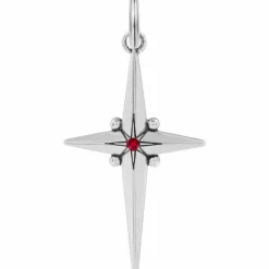 Brighton Alexandria Cross Amulet Silver-Red Clearance