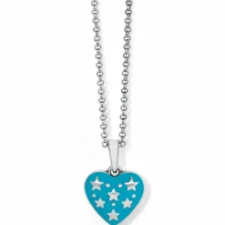 Brighton Amore Shades Joy Heart Necklace Silver-Blues Discount