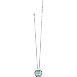 Brighton Amore Shades Multi Hearts Necklace Silver-Blue Outlet