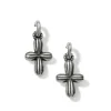Brighton Amphora Cross Post Hoop Earrings Silver Hot