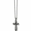 Brighton Amphora Large Cross Necklace Silver Discount