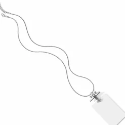 Brighton Aviator Badge Clip Necklace Silver Outlet