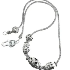 Brighton Bali Artisan Bead Necklace Silver New