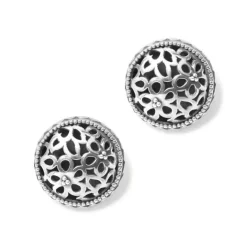 Brighton Bali Lacy Daisy Clip Earrings Silver Discount