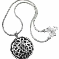 Brighton Bali Lacy Daisy Pendant Necklace Silver Sale