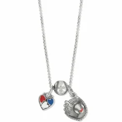 Brighton Baseball Charm Necklace Red-White-Blue New