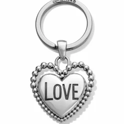 Brighton Beaded Love Key Fob Silver Hot