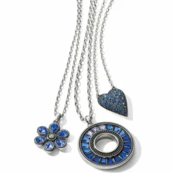 Brighton Bellissima Fiore Blues Reversible Necklace Silver-Blue Discount