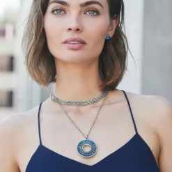Brighton Bellissima Gems Blues Large Necklace Silver-Blues New