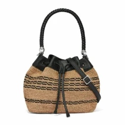 Brighton Bellita Straw Bag Black-Natural Hot