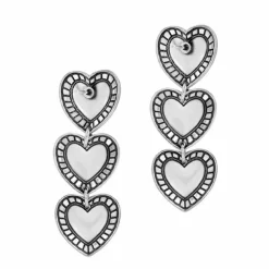 Brighton Big Sky Heart Post Drop Earrings Silver Hot