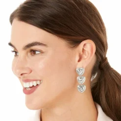 Brighton Big Sky Heart Post Drop Earrings Silver Hot