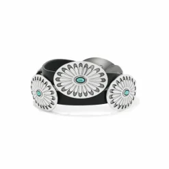 Brighton Blackbird Concho Belt Black-Turquoise Fashion