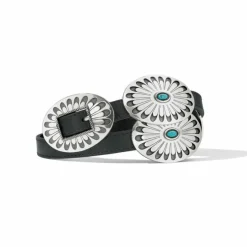 Brighton Blackbird Concho Belt Black-Turquoise Fashion