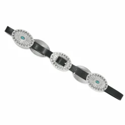 Brighton Blackbird Concho Belt Black-Turquoise Fashion