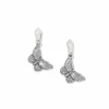 Brighton Bloom Butterfly Petite Post Drop Earrings Silver Fashion