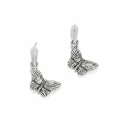 Brighton Bloom Butterfly Petite Post Drop Earrings Silver Fashion