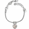 Brighton Blooming Heart Charm Bracelet Silver-Pink Sale