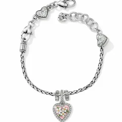 Brighton Blooming Heart Charm Bracelet Silver-Pink Sale
