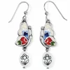 Brighton Blossom Hill Butterfly Shell French Wire Earrings Silver-Multi Clearance