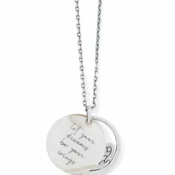 Brighton Blossom Hill Butterfly Shell Necklace Silver-Multi Hot