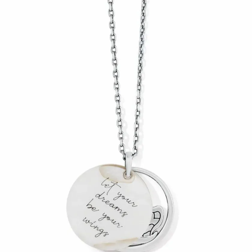 Brighton Blossom Hill Butterfly Shell Necklace Silver-Multi Hot