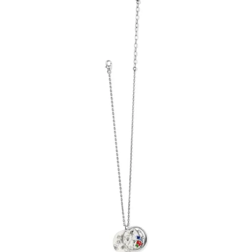 Brighton Blossom Hill Butterfly Shell Necklace Silver-Multi Hot