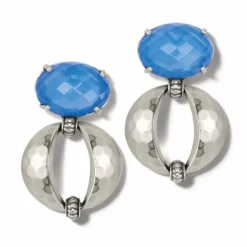 Brighton Blue Moon Bold Post Drop Earrings Silver-Blue Hot