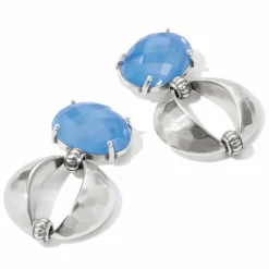 Brighton Blue Moon Bold Post Drop Earrings Silver-Blue Hot