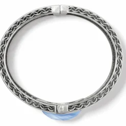Brighton Blue Moon Hinged Bangle Silver-Blue Fashion