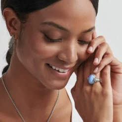 Brighton Blue Moon Ring Silver-Blue Fashion