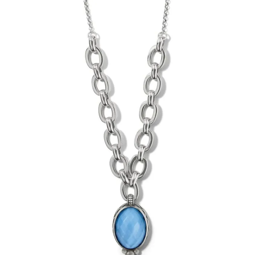 Brighton Blue Moon Short Necklace Silver-Blue Sale